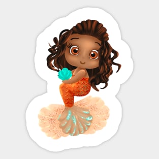 Mermaid, Black Girl Mermaid, African American Mermaid Sticker